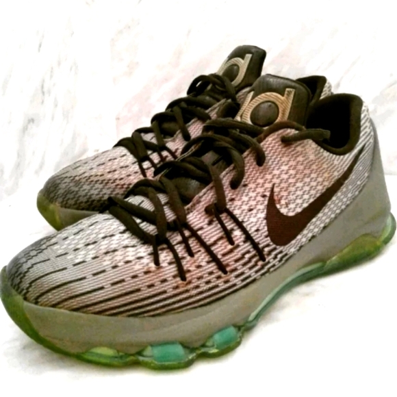 KD 8 Green Glow 2017 Nike 8 GS SZ 4Y Women's 5.5 Night Silver 768867-020 - Picture 2 of 7